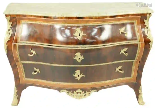 Northern European Bombe Commode mahogany and rosewood