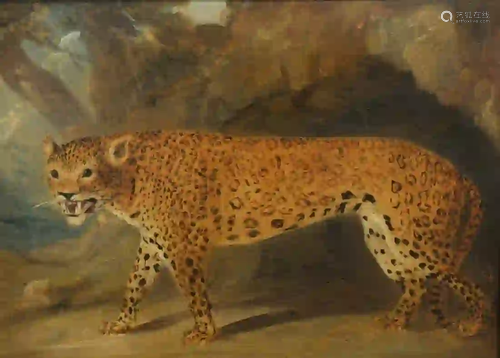 British School (19th Century) Leopard in a Landscape