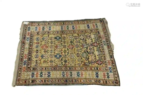 Caucasian Oriental Throw Rug 2' 7