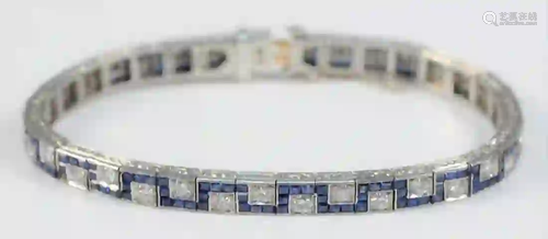 Platinum Diamond Bracelet set with thirty-four