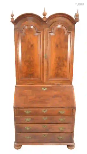 Queen Anne Secretary Desk with double dome, upper