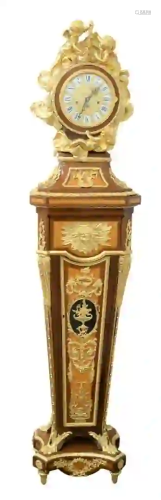 Regency Style Tall Case Clock having gilt bronze puttis