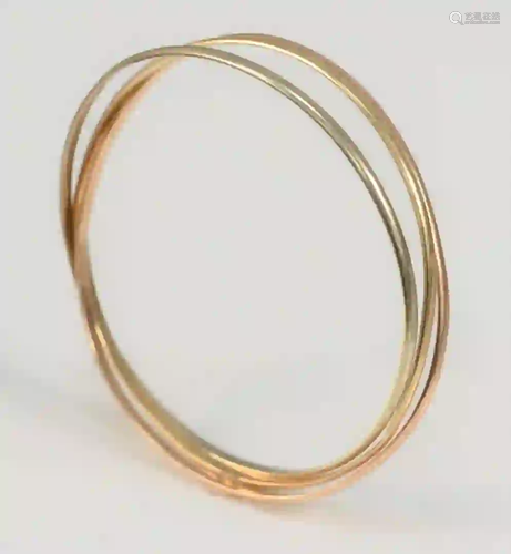 Oliver 14 Karat Tri-Color Gold Trinity-style Bangle