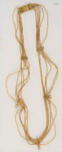 18 Karat Gold Necklace composed of six strands of fine