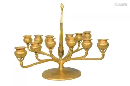 Tiffany Studios Twelve Light Candelabrum gilt bronze