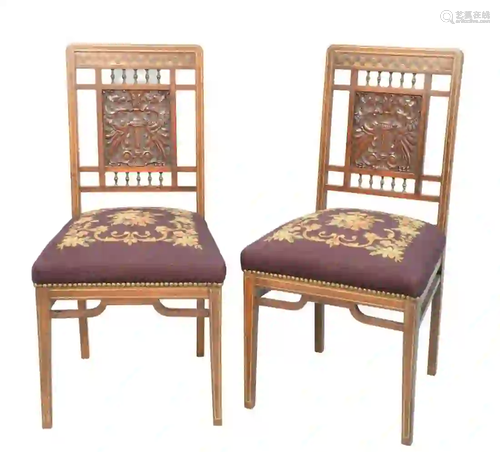 Pair of Aesthetic Rosewood Slipper Chairs having