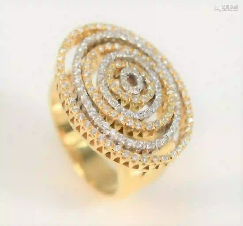 18 Karat Ponte Vecchio Gioielli two tone ring, with