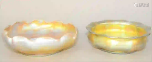 Two Louis Comfort Tiffany Favrile Glass Bowls gold