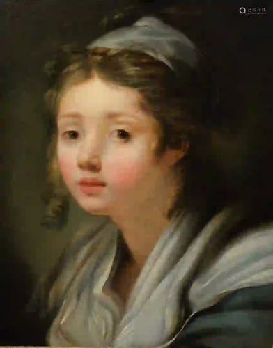 School of Jean-Baptiste Greuze Portrait of a Young Girl