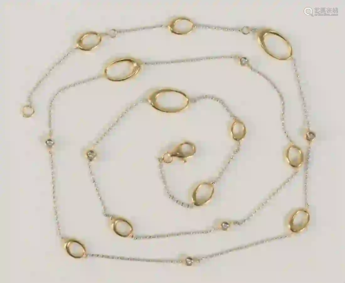 14 Karat Gold Necklace with various ovals and small