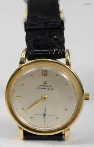 Omega Tiffany & Company 14 Karat Gold Men's Wristwatch