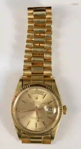 Rolex 18 Karat Gold Day Date Chronometer Men's