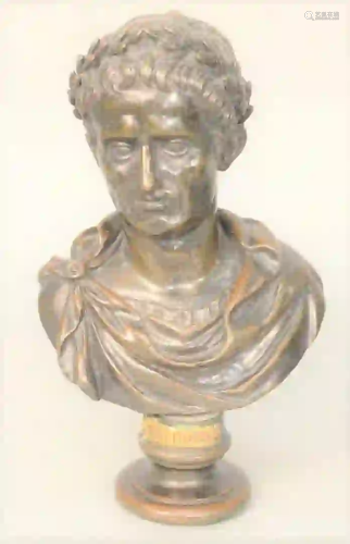 Bronze Bust of Roman Emperor Claudius bronze having