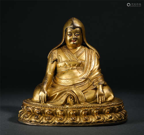 Chinese Gilt Silver Seated Buddha Statue