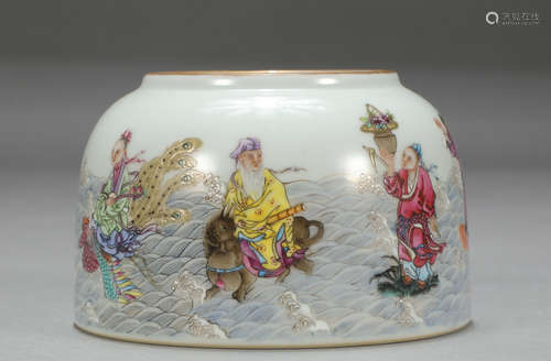 Chinese Famille Rose Eight Immortal’s Porcelain Water Pot