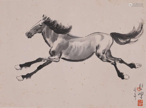 Chinese Painting Of Running Steed