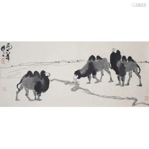 吳作人-駱駝 (附收藏印)(1978年作)