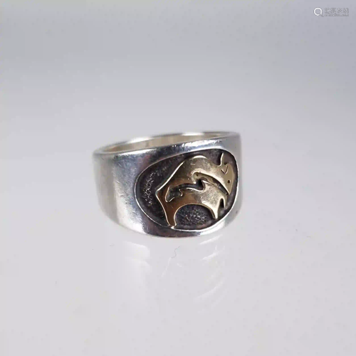 14K Gold Buffalo Style Ring