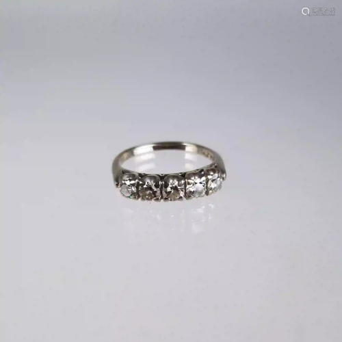 14K White Gold Multi-Stone Diamond Ring