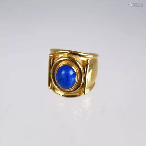 18K Gold & Lapis Ring