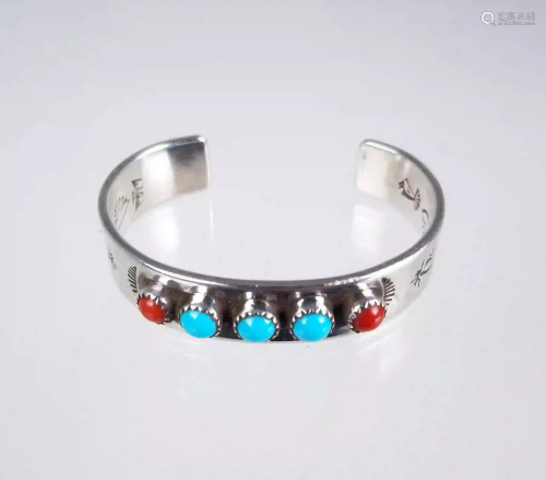 Lag-Zuni Sterling & Turquoise Bracelet