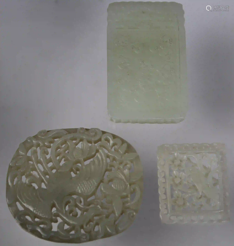 (3) Chinese Carved Jade Pendants