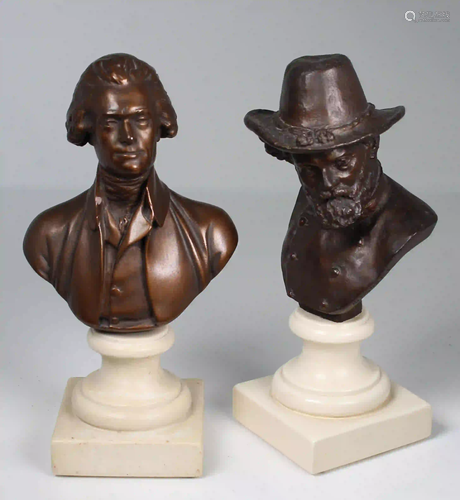 (2) Resin Bust Figures on Stand