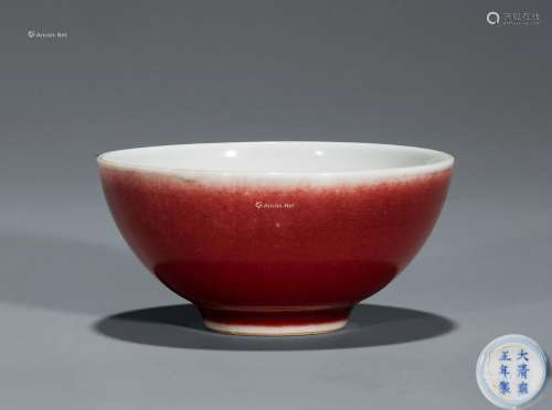 清雍正 霁红釉杯