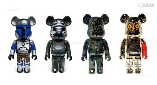 BE@RBRICK 星球大战詹戈费特1000%、星球大战天行者崛起凯洛伦1000%、HYPEBEAST 1000%、星球大战 C3PO 1000% 彩绘PVC