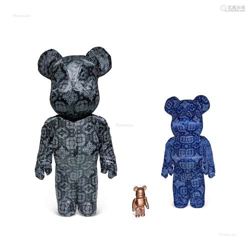 BE@RBRICK 黑丝绸1000%+400%+100% 彩绘PVC