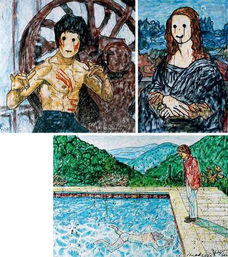 MADSAKI（b.1974） 2019-2020年作 Enter the Dragon II、Portrait of an Artist（Pool with two Figures）、蒙娜丽莎 （一组三件） 纸本丝网版画