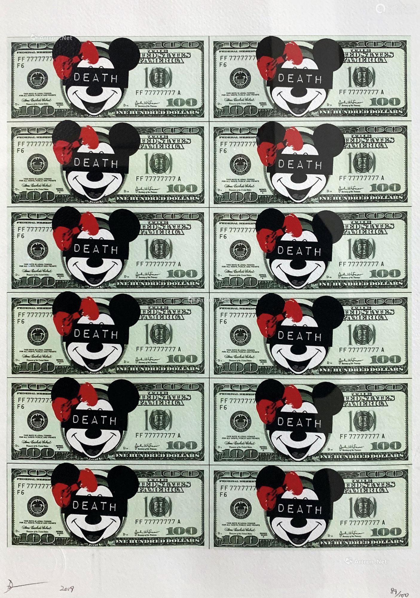 Death Nyc 19年作米妮美金纸本丝网版画 Deal Price Picture Death Nyc 19年作米妮美金纸本丝网版画 Deal Price Picture