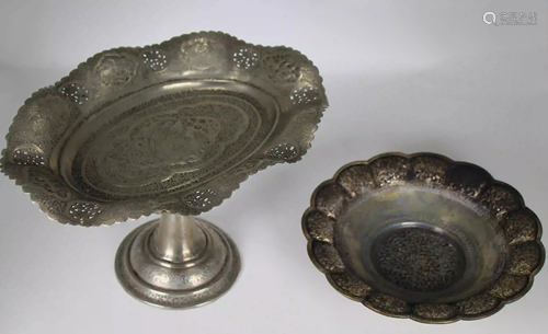 (2) Antique Persian Metalware Pieces