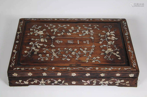 Chinese Hardwood/Mother of Pearl Inlaid Box