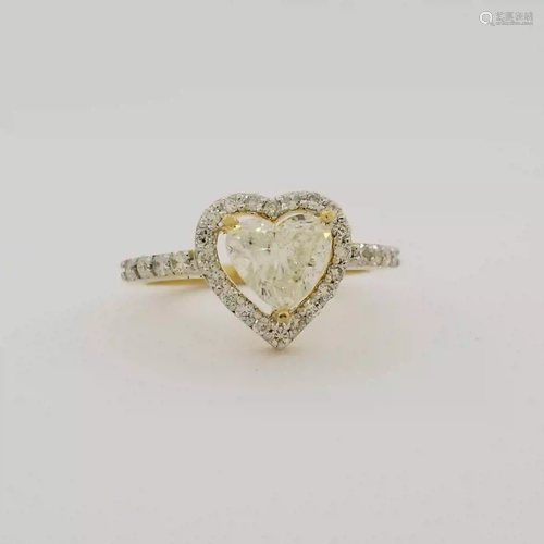 14K Gold & Diamond Heart Ring