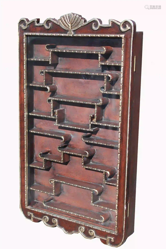 Chinese Hardwood/Glass Netsuke Display Case