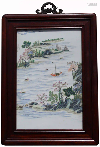 Exceptional Chinese Famille Rose Porcelain Plaque