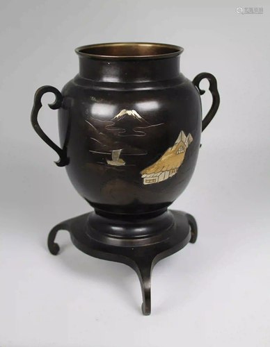 Antique Bronze Gold-Splashed Censer