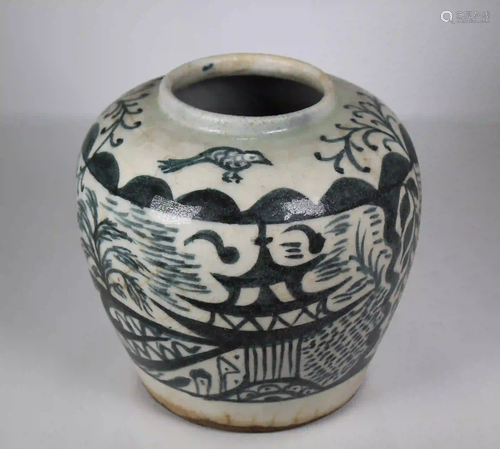 Chinese Late Ming Dyn Style Stoneware Ginger Jar