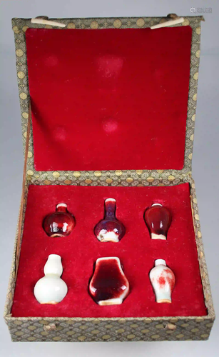 (6) Chinese Oxblood Diminutive Vases