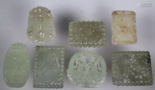 (7) Chinese Carved Jade Pendants