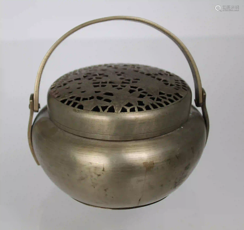 Chinese Paktong Box with Handle