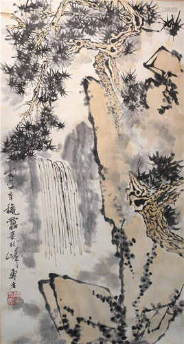 中国字画 石上松柏