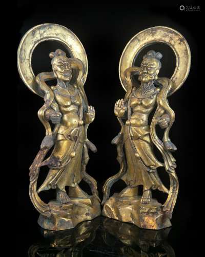 A Pair Of Tang Gitl-Bronze Staue Of Vajrapani