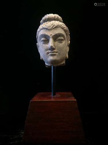 A Gandharan Stone Head Of Bodhisattva