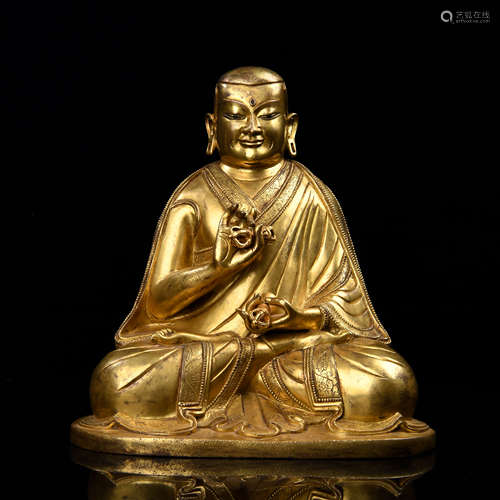 Gilt Bronze Figure Of Guru