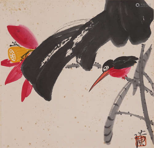 Chinese Painting Of Kingfisher And Lotus