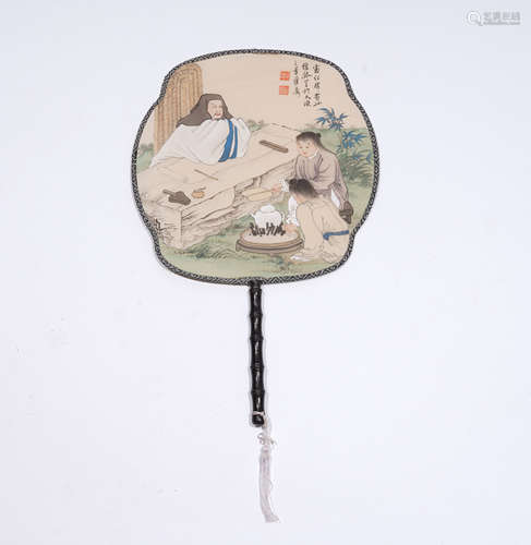 Chinese Figure Story Painting Fan