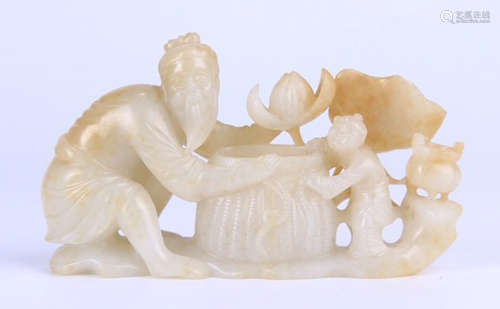 HETIAN JADE PENDANT CARVED WITH FIGURE