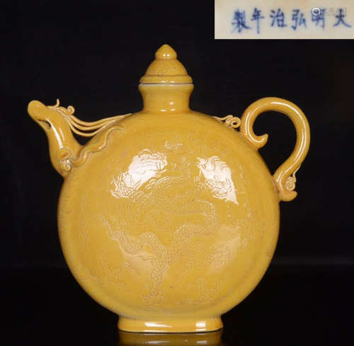 DAMINGHONGZHI NIANZHI MARK YELLOW GLAZE POT